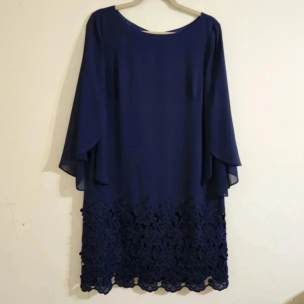 Tahari ASL Embroidered Shift Dress